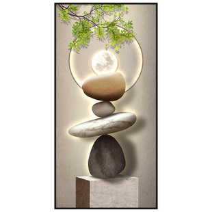 入户玄关时来运转装饰画自粘墙纸门贴客厅走廊过道背景墙壁画挂画