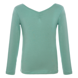 舞蹈服女童练功服T恤上衣中国舞夏季短袖民族芭蕾舞白色分体套装