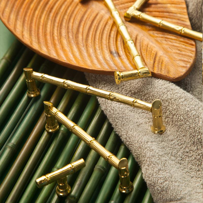 法式轻奢复古拉手北欧现代简约柜门橱柜衣柜把手抽屉黄铜金色五金