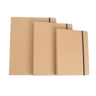 牛皮纸活页外壳A4文件夹A5B5笔记本外皮商务文具 绑带记事本定制