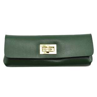 简约真皮笔袋男女学生大容量铅笔盒小众商务皮质文具袋钢笔收纳套