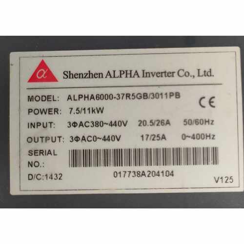 阿尔法变频器ALPHA600037R5GB7.5KW