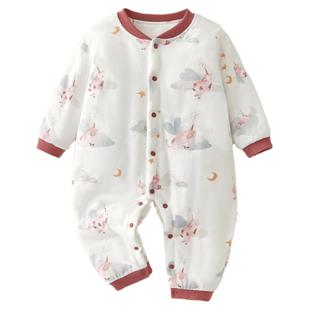 贝肽斯婴儿衣服秋冬夹棉连体衣婴幼儿保暖宝宝冬装纯棉外出棉服S