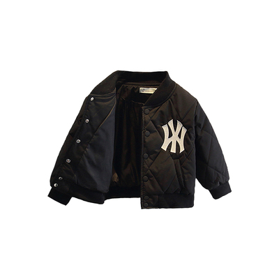 男童冬季棉服加厚纯色印花保暖