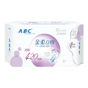 abc清凉舒爽蓝芯超长420卫生巾