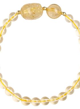 普陀山天然黄水晶手链女貔貅钛晶金发晶手串巴西散珠招财转运礼物