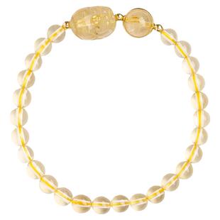 普陀山天然黄水晶手链女貔貅钛晶金发晶手串巴西散珠招财转运礼物