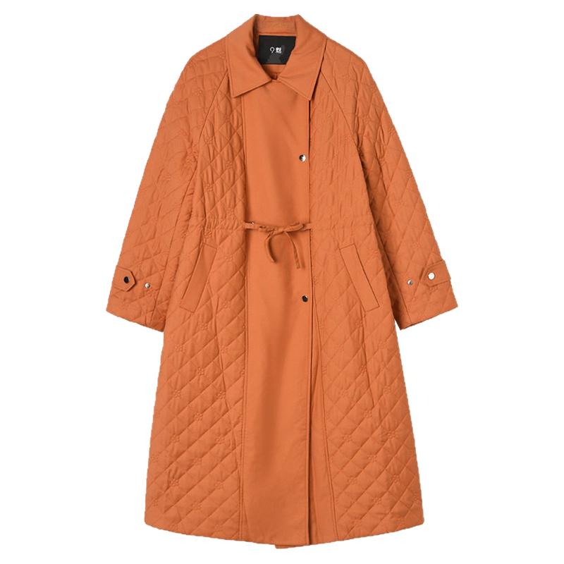 加长款宽松保暖棉服女
