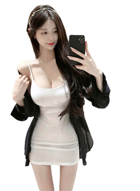 辣妹白色性感吊带连衣裙包臀裙女