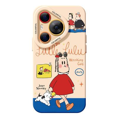 适用华为Pura80手机壳女款p70pro保护套新款ultra硅胶防摔50pro全包p40红裙子60pro+高端p70女孩手链art软外