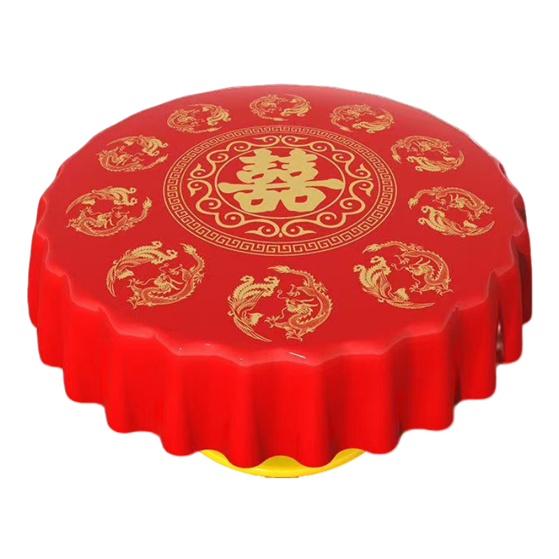 结婚一次性桌布圆桌喜字台布