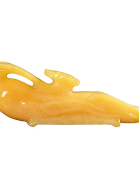 天然米黄玉人参如意玉石摆件人生如意招财聚财摆饰客厅送礼玉摆设