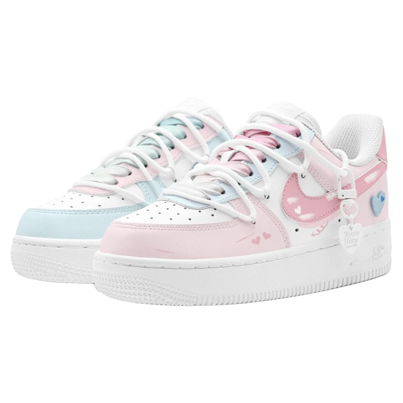 球鞋定制Nike耐克空军一号Air Force 1反转鸳鸯甜心女运动鞋板鞋