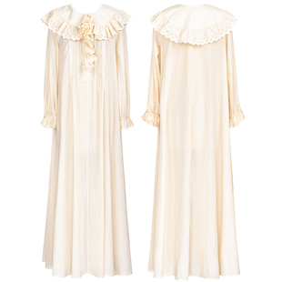 星露织夏丨一城风絮丨米色纯棉欧式蕾丝连衣裙温柔茶歇爱德华