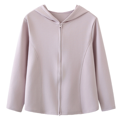 韩系连帽双拉链显瘦卫衣开衫女