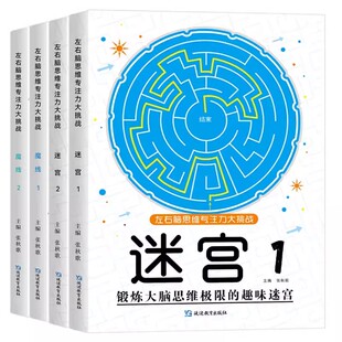 魔线专注力注意力训练 数字连点画线走迷宫的书 益智思维游戏画本涂鸦填色小学生儿童5-6-8-9-10岁幼儿园宝宝孩子数独控笔连线条书
