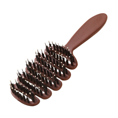 松塔猪鬃梳发顶蓬松神器头部按摩护发排骨梳网红梳专用卷发猪鬃毛