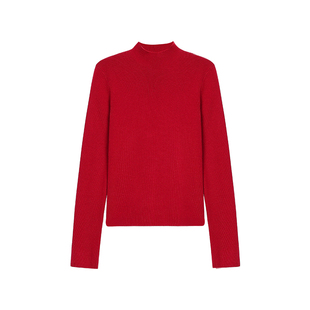 pusumede 文艺风范 半高领长袖打底衫女亲肤气质修身内搭针织上衣