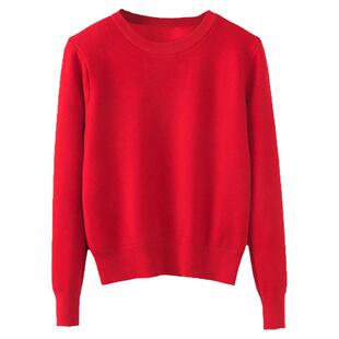 白色短款毛衣女秋冬新款女装针织衫内搭打底衫修身圆领小个子上衣