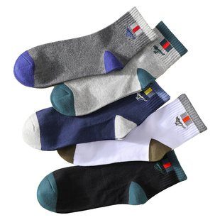 七匹狼袜子男款秋冬纯棉防臭吸汗运动中筒袜男士100%全棉加厚男袜
