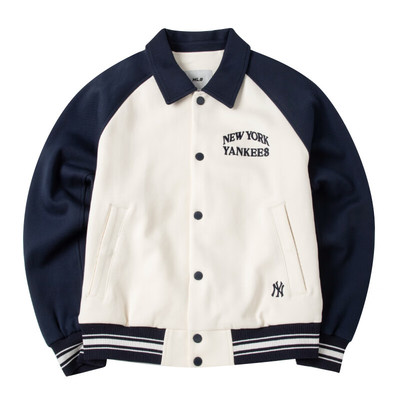 MLB男女NY学院风翻领棒球服外套