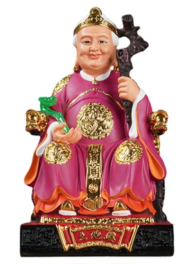土地婆土地公像彩绘环保树脂摆件