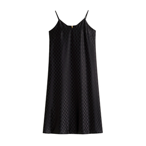 吊带睡裙女士睡衣冰丝绸背心夏季夏款仿真丝绸薄款长款黑色高级感