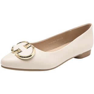 大东浅口女单鞋2026春季新款低跟方头一脚蹬小皮鞋百搭工作鞋女鞋