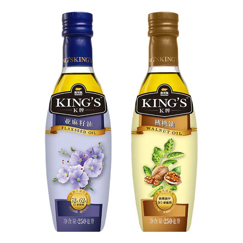 KING'S特级亚麻籽油核桃油组合装