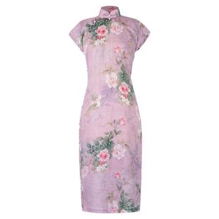 花疏影丨一城风絮丨复古印花收腰显瘦旗袍改良版年轻短款日常