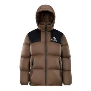 骆驼男装羽绒服男款排骨新款冬季黑色加厚外套保暖户外短款面包服