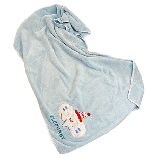 蓝色礼貌小熊卡通可爱浴巾珊瑚绒亲肤吸水速干裹巾女学生可爱毛巾