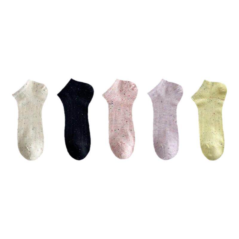 袜子女短袜夏季薄款点子纱短款袜透气网眼女士吸汗复古夏天船袜