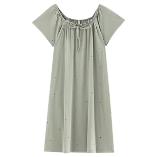 家乐芬睡裙女士睡衣夏季莫代尔短袖薄款长款夏天夏款薄款冰丝大码