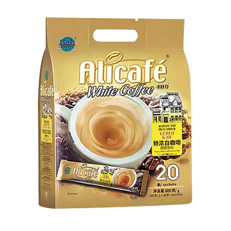 啡特力马来西亚进口正品特浓白咖啡alicafe三合一便携速溶咖啡粉
