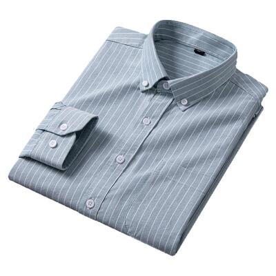 啄木鸟男士春夏纯棉条纹休闲衬衫