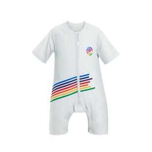 BeBeBus婴儿睡袋小凉风夏季薄款儿童分腿连体睡衣短袖宝宝防踢被