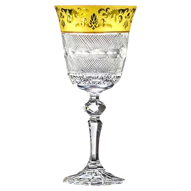 捷克进口BOHEMIA手工描金红酒杯