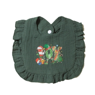 圣诞围嘴新生婴儿口水巾新款节日红色防吐奶导湿围脖纱布宝宝围兜