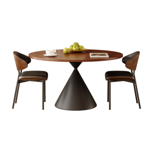 馨佰利中古风实木餐桌椅2026新款家用客厅可变圆桌小户型伸缩饭桌