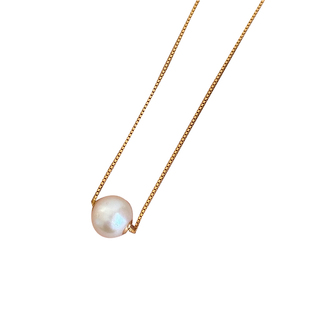 s925纯银珍珠项链吊坠女正圆强光2025新款珍珠颈链素珠锁骨链颈链