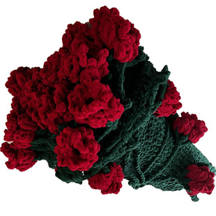 玫瑰花束毯子diy手工编织材料包针织毛线团花朵毛毯手捧花冰条线