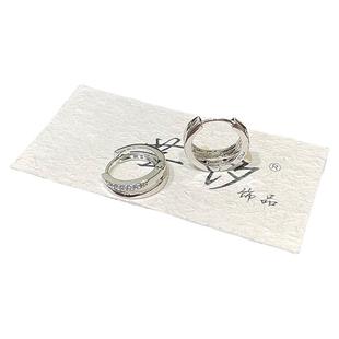 925银针百搭银色耳扣简约时尚素款耳环女气质双层圈圈冷淡风耳饰