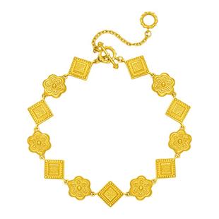 调太幅18K金盛世华彩华星凝辉手链 女纯银古法传承手饰手镯黄金潮