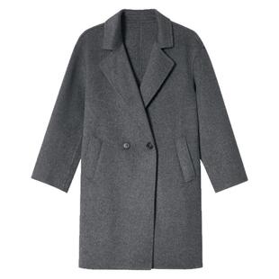 【周雨彤同款】诗篇专选100%绵羊毛简约双面呢大衣毛呢外套冬
