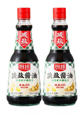 厨邦淡盐酱油410ml×2瓶