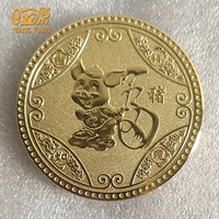 Зодиак свиньи высечен в реальном золоте (гравированное имя)