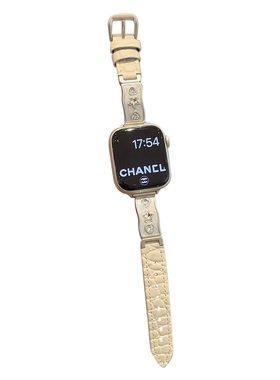 适用苹果iwatch手镯式拼皮质表带
