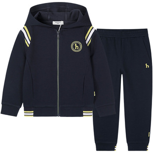 hazzys哈吉斯童装男童套装2025春新品中大童舒适百搭长袖两件套