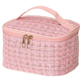 p化妆收纳包小香风不透明旅行包便携式名媛网红款时尚学生化妆包